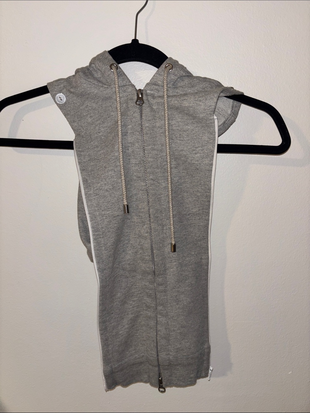 Veronica Beard Gray Cotton Hooded Zip up Dickey